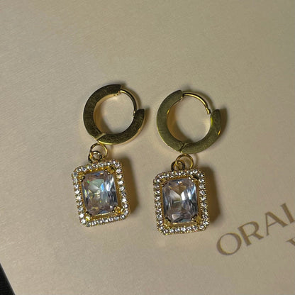 Cute Gold-Plated Stone-Studded Contemporary Drop Earrings - DropShp