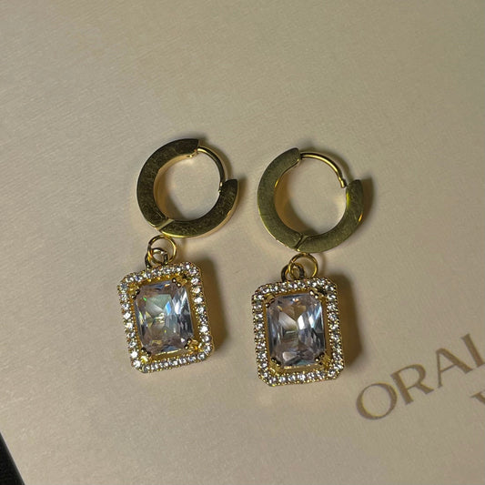 Cute Gold-Plated Stone-Studded Contemporary Drop Earrings - DropShp