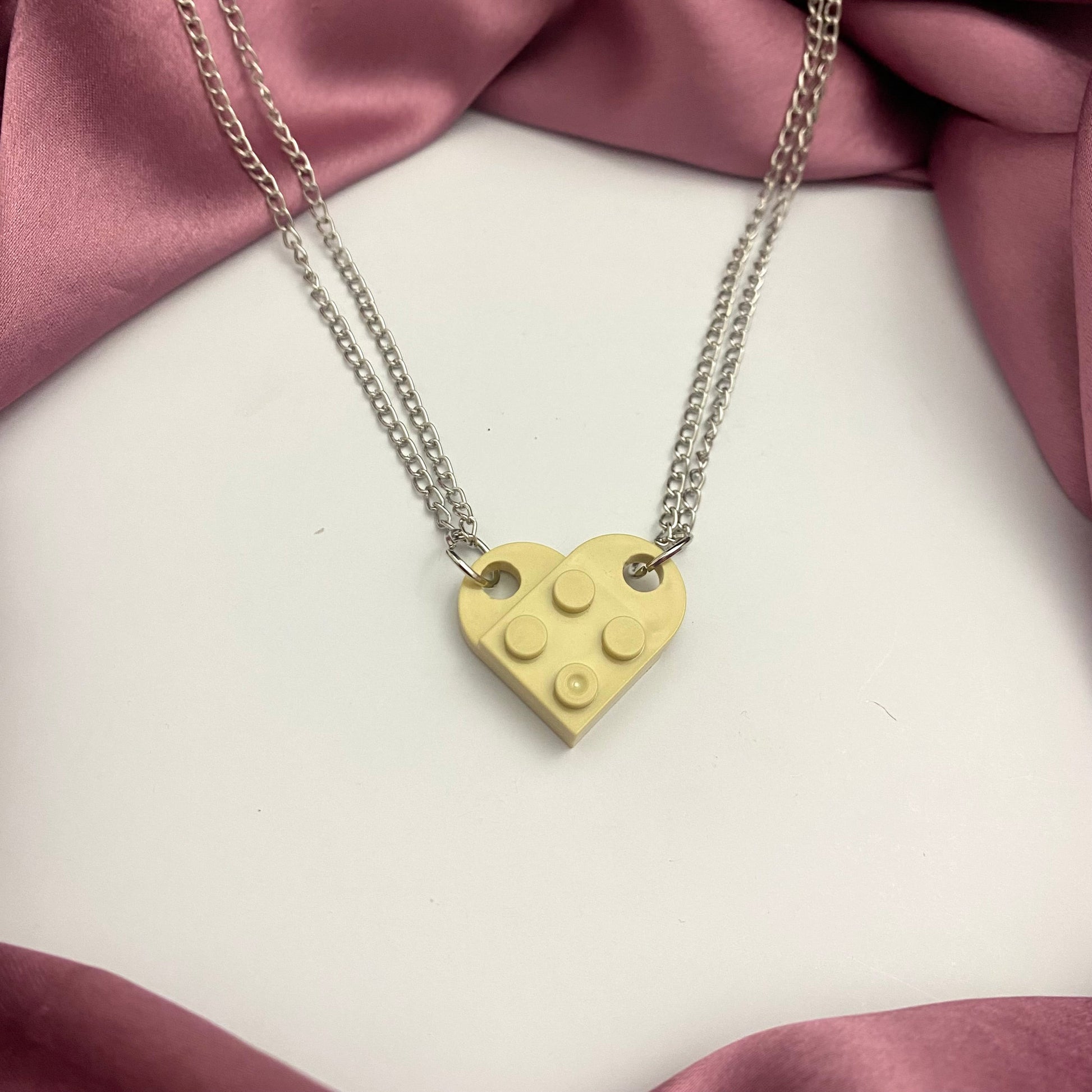 Heart Shape Brick Lego Couple Necklace - DropShp