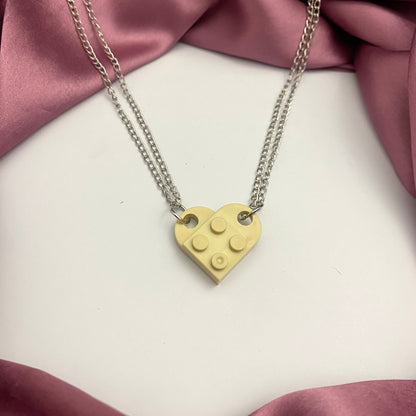 Heart Shape Brick Lego Couple Necklace - DropShp