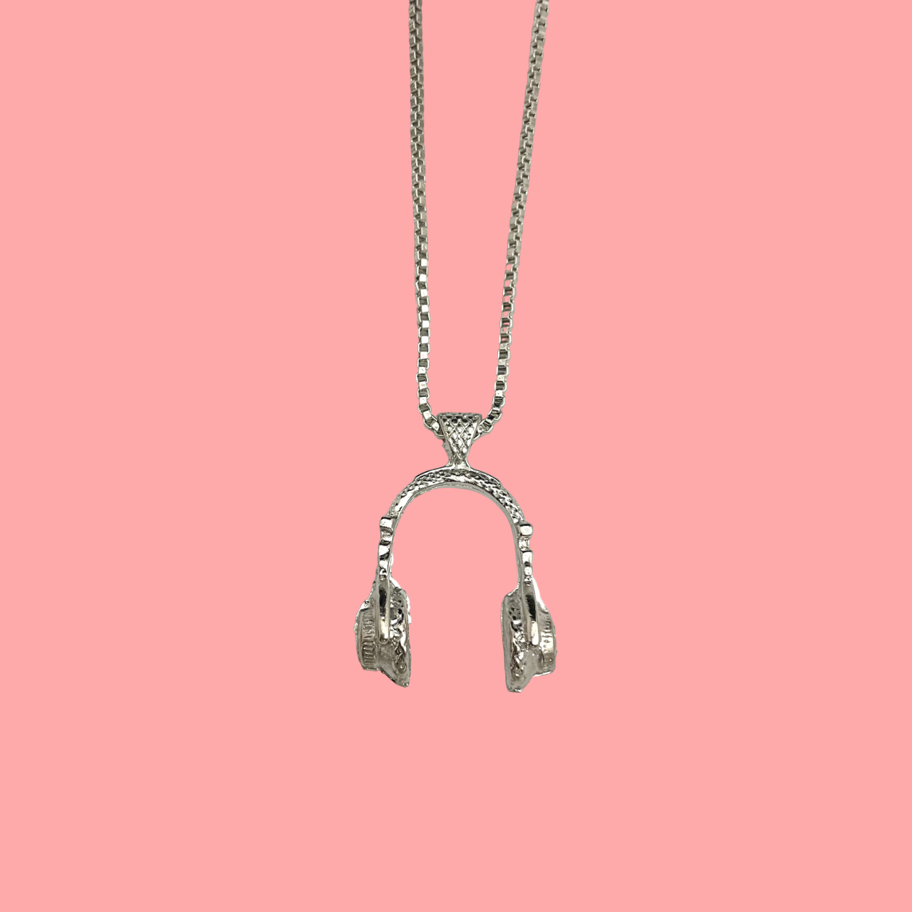 Silver Headphone Charm Necklace For Boys - DropShp