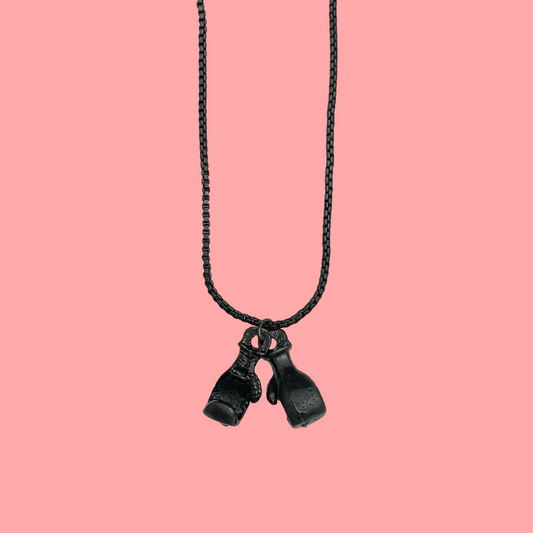 Black Men Boxing Gloves Charm Necklace For Boys - DropShp
