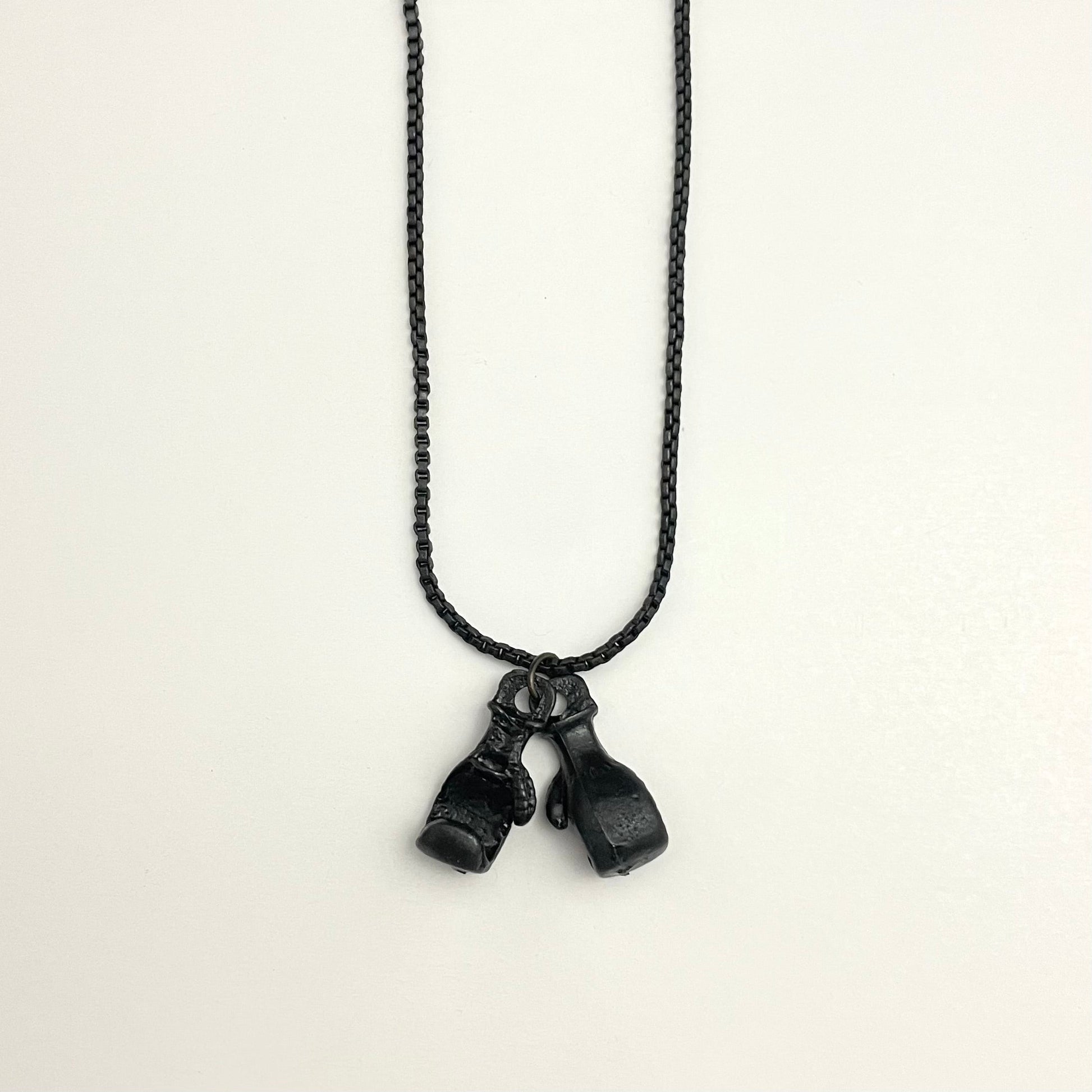 Black Men Boxing Gloves Charm Necklace For Boys - DropShp