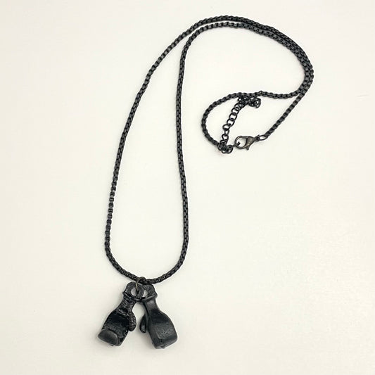 Black Men Boxing Gloves Charm Necklace For Boys - DropShp