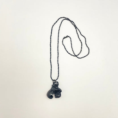 Black Boxing Gloves Charm Necklace For Boys With Ball Chain - DropShp