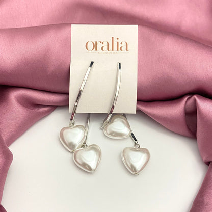Silver Drop Heart Designed Earrings - DropShp