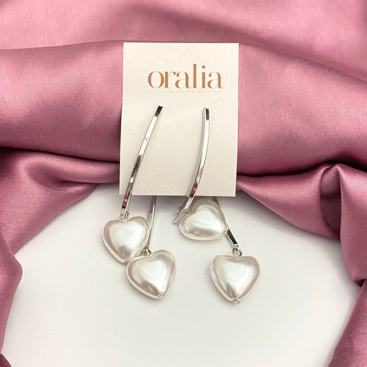 Silver Drop Heart Designed Earrings - DropShp