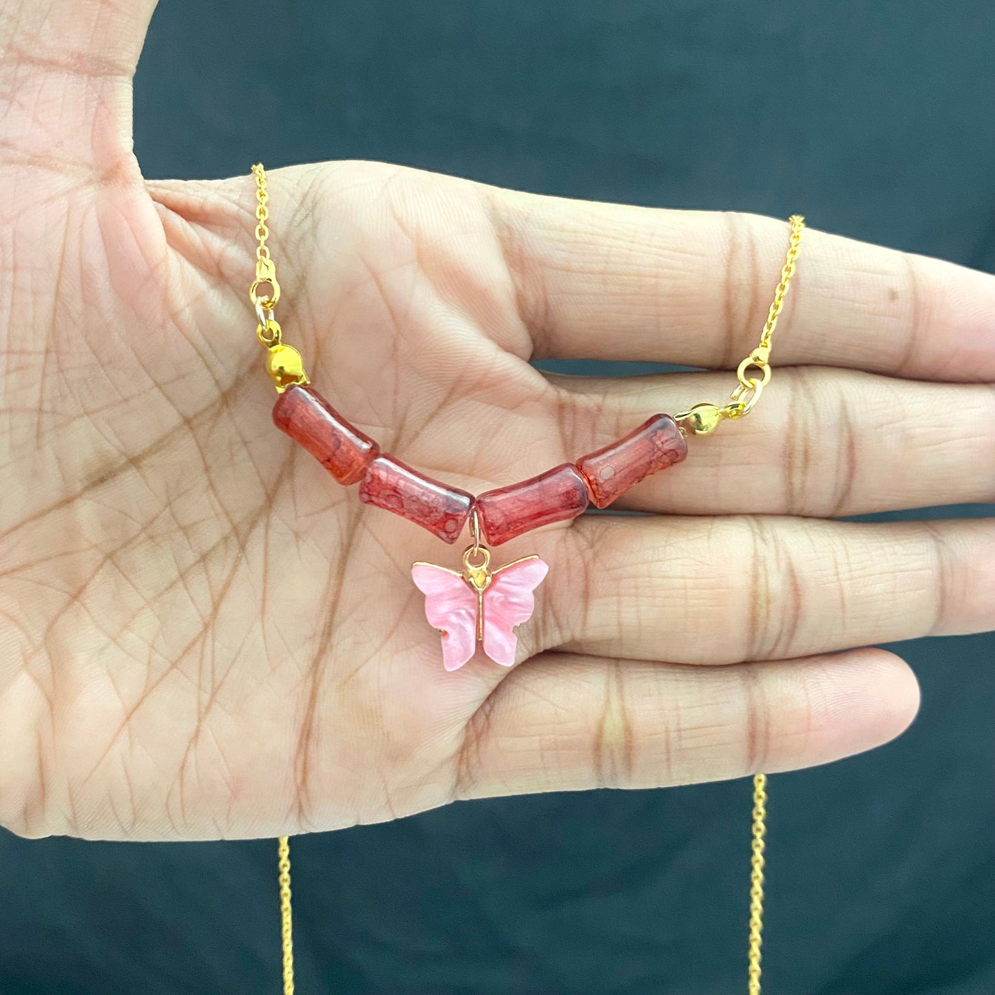 Waterproof Hanging  Butterfly Charm Necklace - DropShp