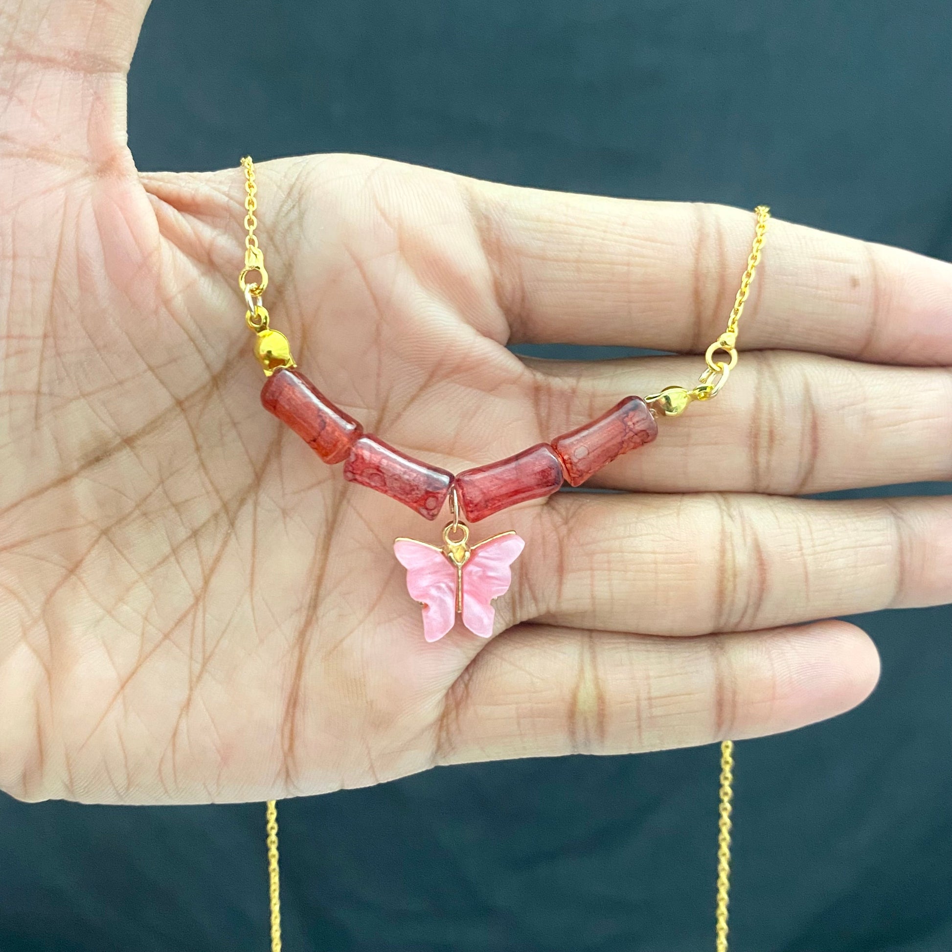Waterproof Hanging  Butterfly Charm Necklace - DropShp