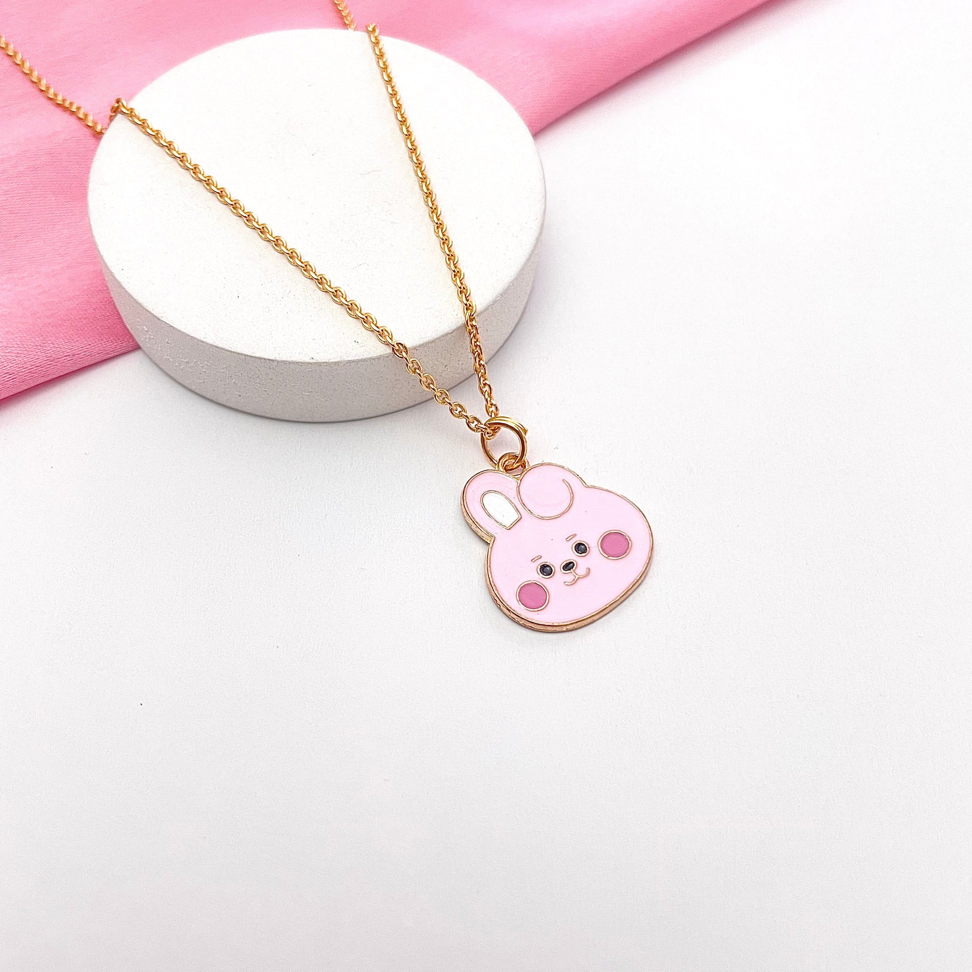 Cute BTS Cooky Character Charm Necklace  (Golden) - DropShp