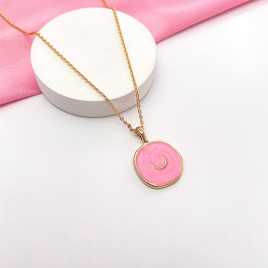 Waterproof Pink Moon Charm Necklace - DropShp
