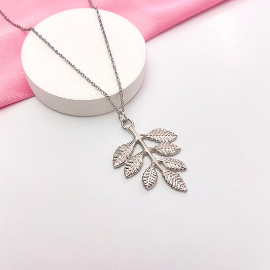Silver Leaf Minimal Card Necklace| Waterproof Chain | Perfect for Dailywear - DropShp