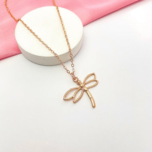 Minimal Golden Dragon Fly Card Necklace| Perfect for Dailywear - DropShp