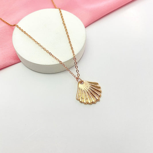 Minimal Golden Shell Card Necklace| Perfect for Dailywear - DropShp