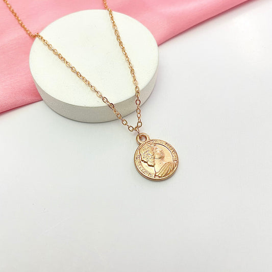 Minimal Golden Coin Card Necklace| Perfect for Dailywear - DropShp
