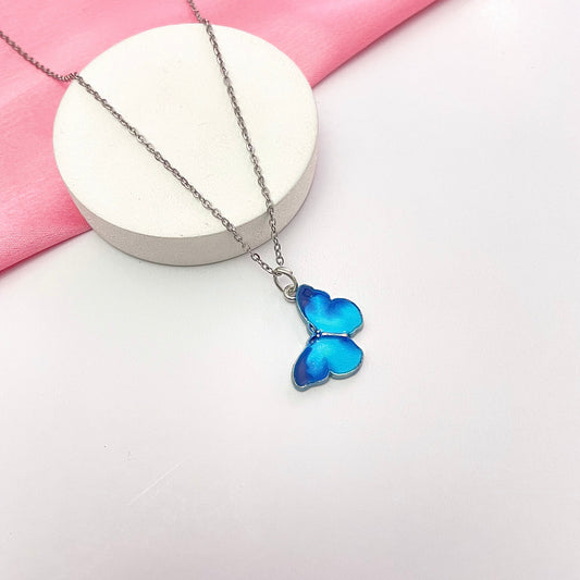 Waterproof Blue Butterfly Necklace - DropShp