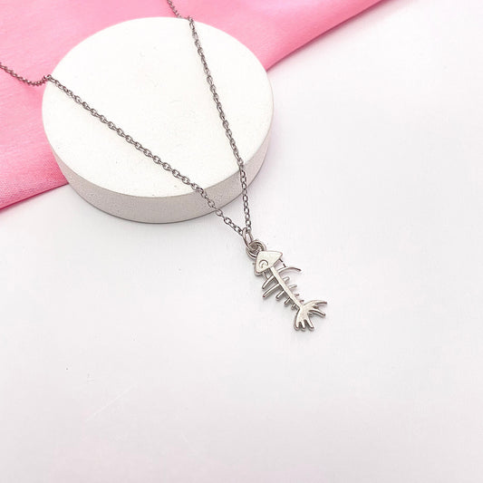 Minimal Silver Fish Card Necklace | Waterproof Chain | Perfect for Dailywear - DropShp