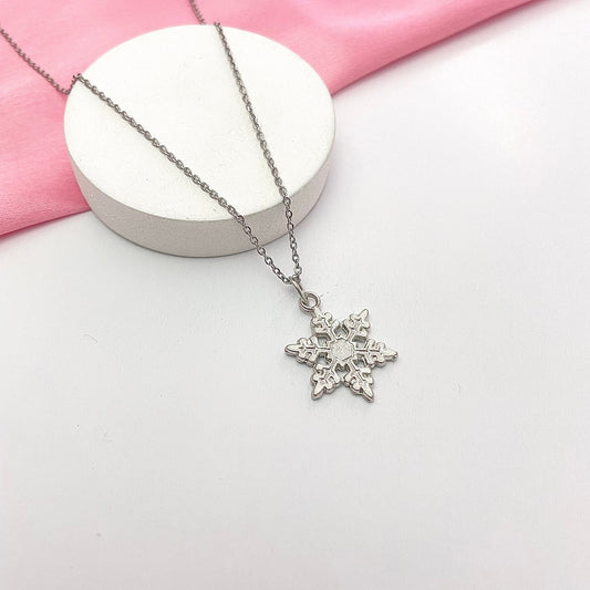Minimal Silver Snowflake Card Necklace| Waterproof Chain | Perfect for Dailywear - DropShp