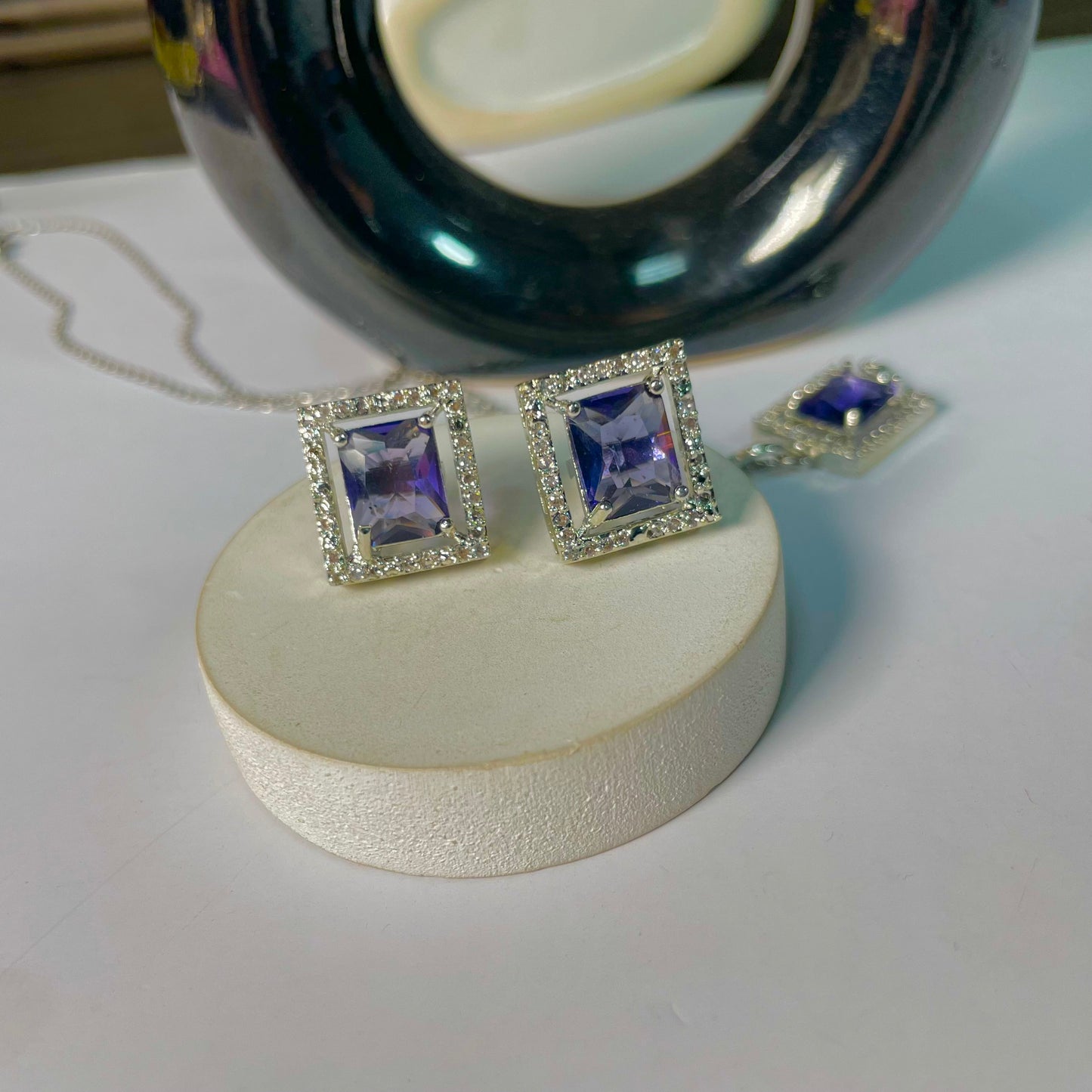 Queens Legacy Adjustable Lavender Square Shaped Antitarnish Necklace - DropShp