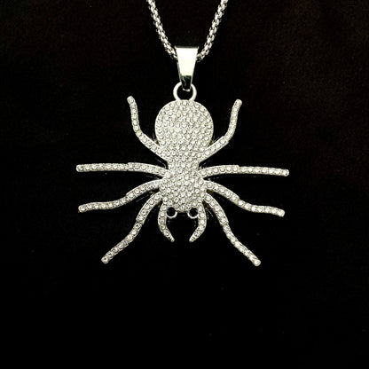 Spider Iced Out Hip Hop Pendant Necklace With Chain - DropShp