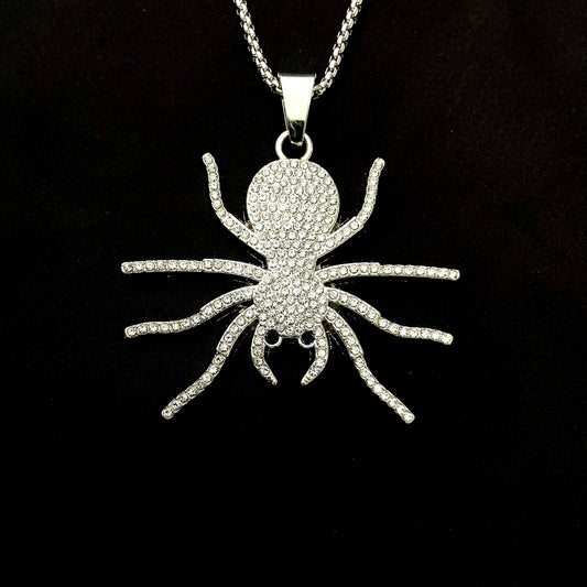 Spider Iced Out Hip Hop Pendant Necklace With Chain - DropShp
