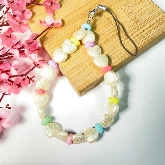 Cute Heart Designed Phone Charm Strap With Heart Charm - DropShp