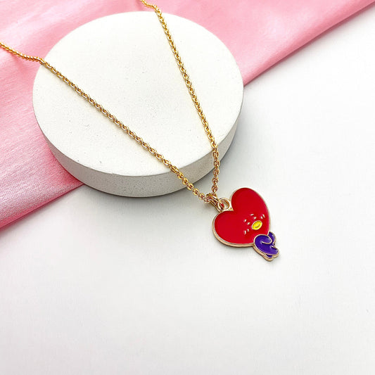 Cute Tata BTS Character Necklace (Golden) - DropShp