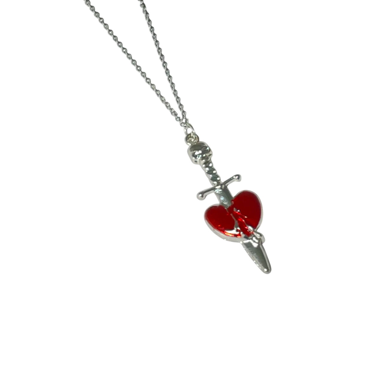 Gothic Red Stainless Steel Heart Charm Necklace - DropShp