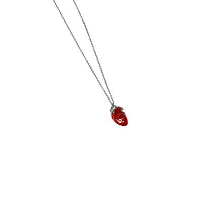 Gothic Red Stainless Steel Heart Charm Necklace - DropShp