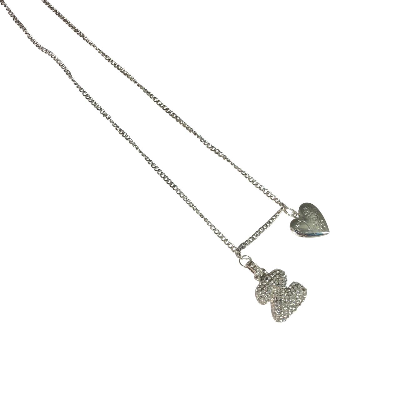 Gift For Valentine's Day Silver Stone Studded Z Initial Necklace - DropShp