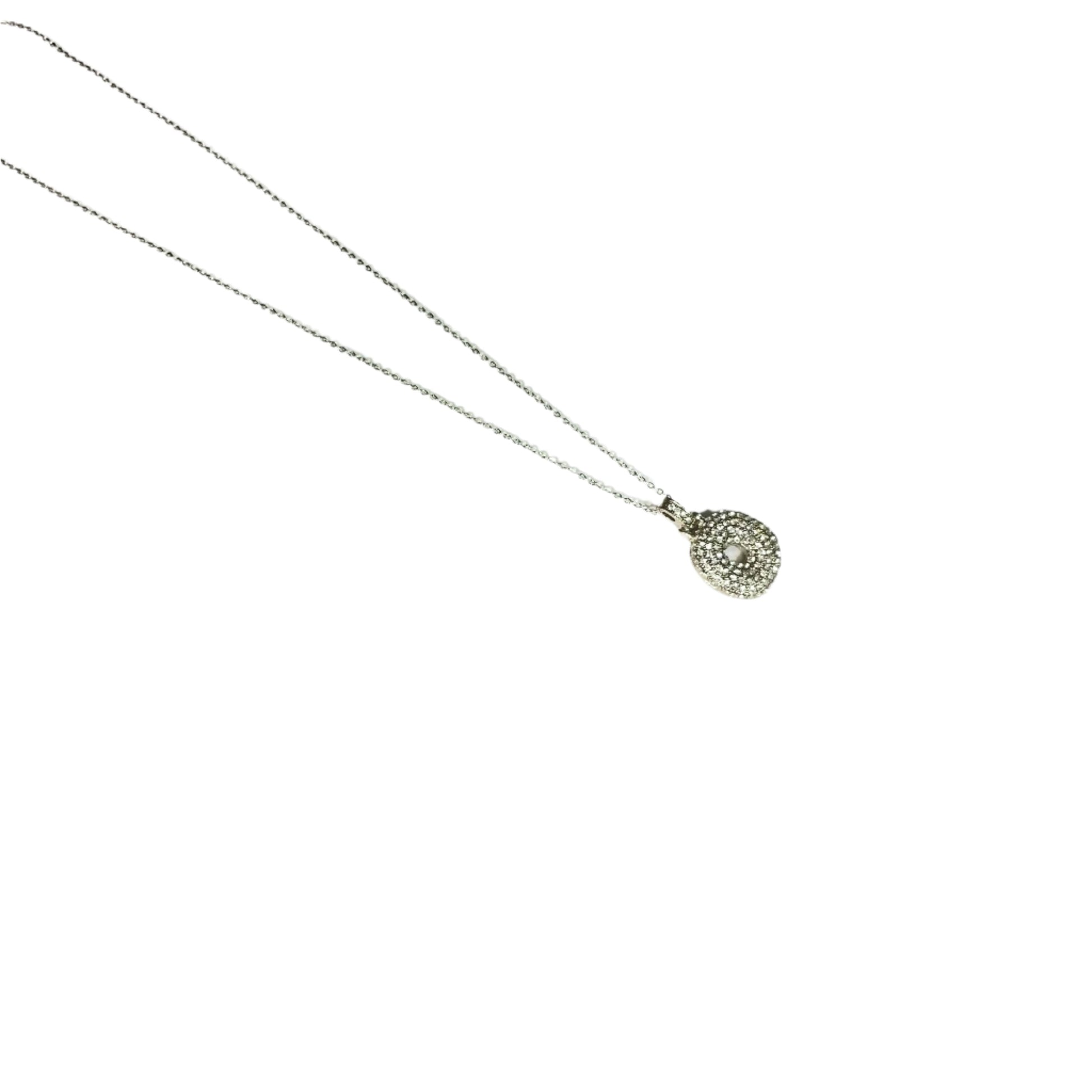 Gift For Valentine's Day Silver Stone Studded O Initial Charm Necklace - DropShp