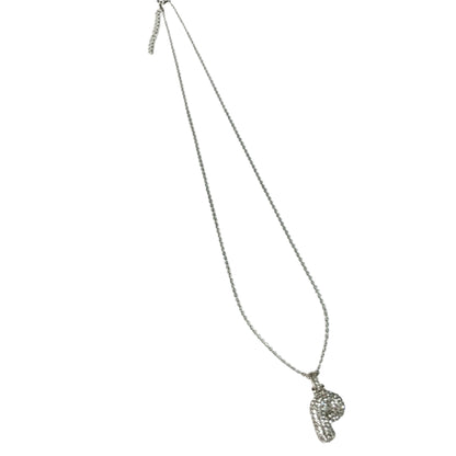 Gift For Valentine's Day Silver Stone Studded P Initial Charm Necklace - DropShp
