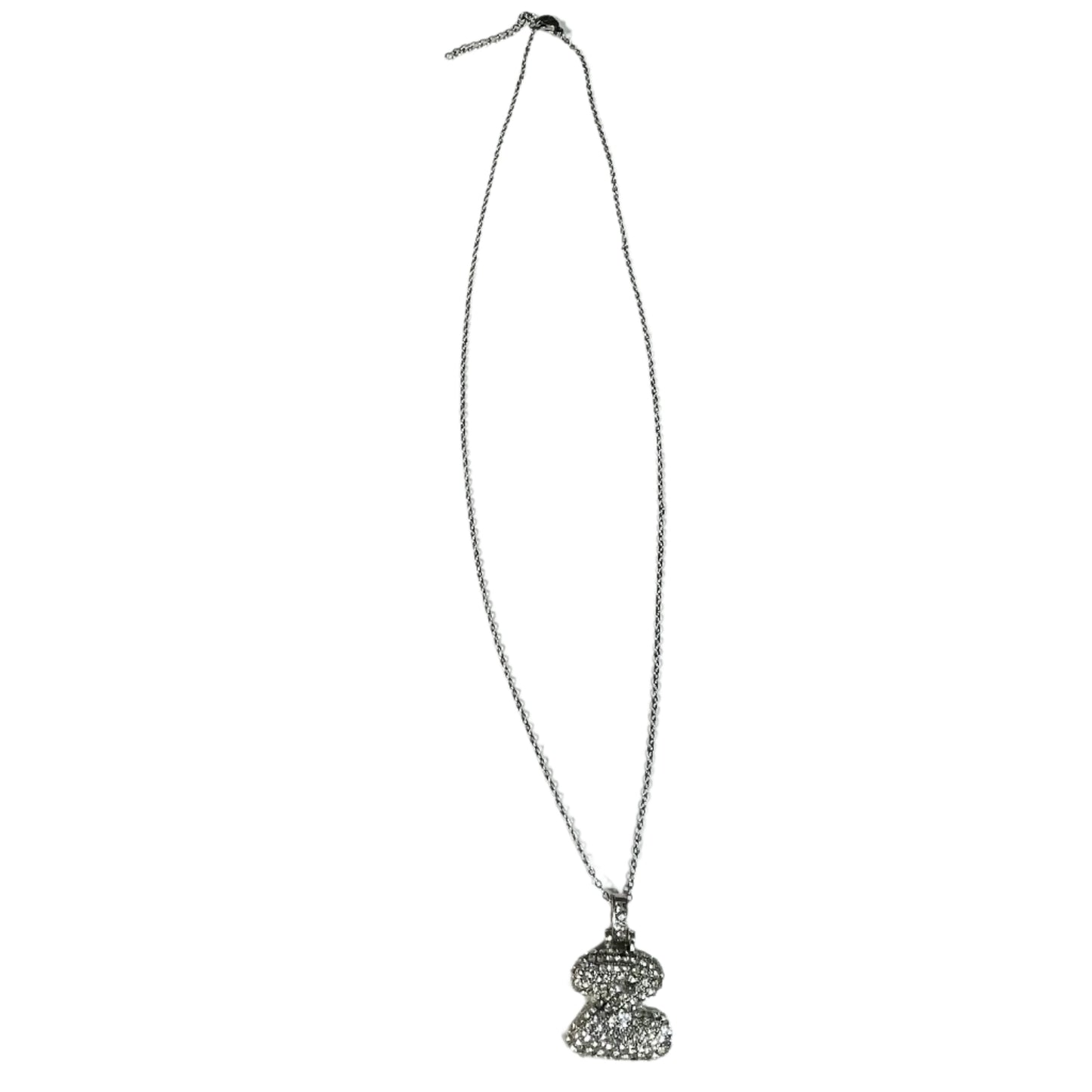 Gift For Valentine's Day Silver Stone Studded Z Initial Charm Necklace - DropShp