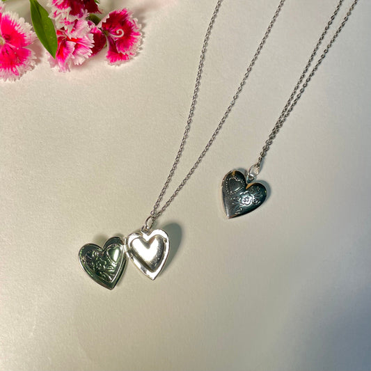 Valentine's Day Silver Heart Necklace Gift For Your Loved Ones - DropShp