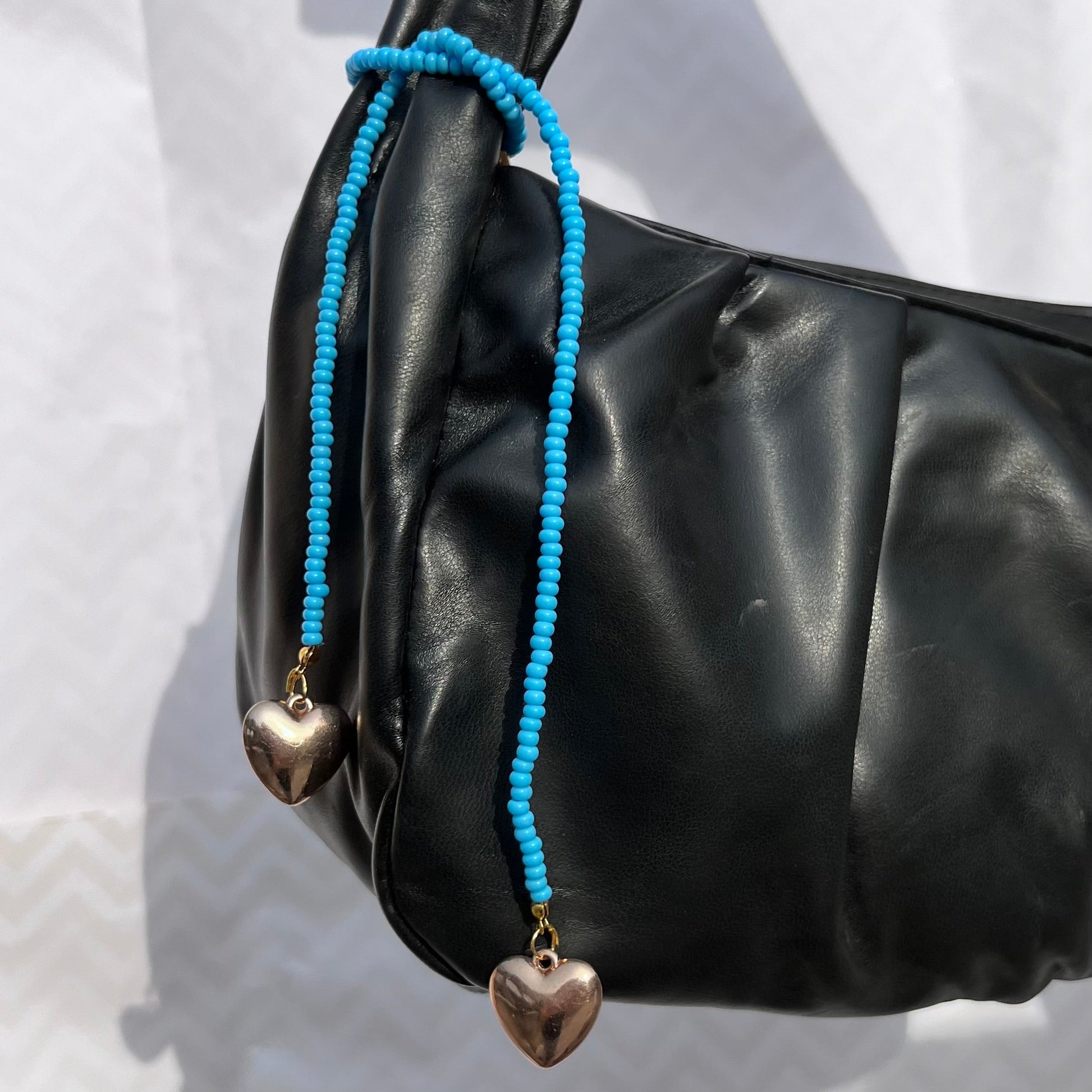 Cute Blue Seed Beads Bag Charm Keychain for Women and Girls | Stylish Bag Accessories - DropShp
