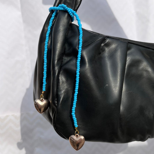 Cute Blue Seed Beads Bag Charm Keychain for Women and Girls | Stylish Bag Accessories - DropShp