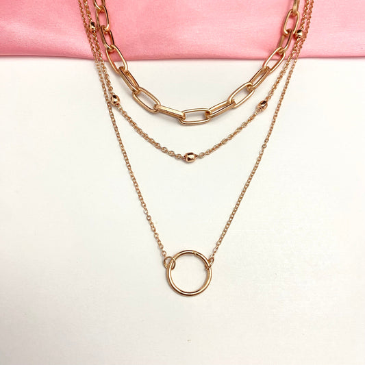 Triple Layered Ring Necklace - DropShp