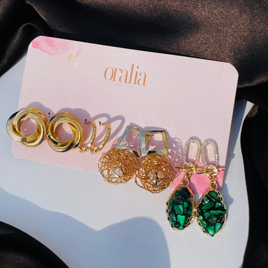 Pack of 3 Korean Earrings Card Combo Pack - DropShp