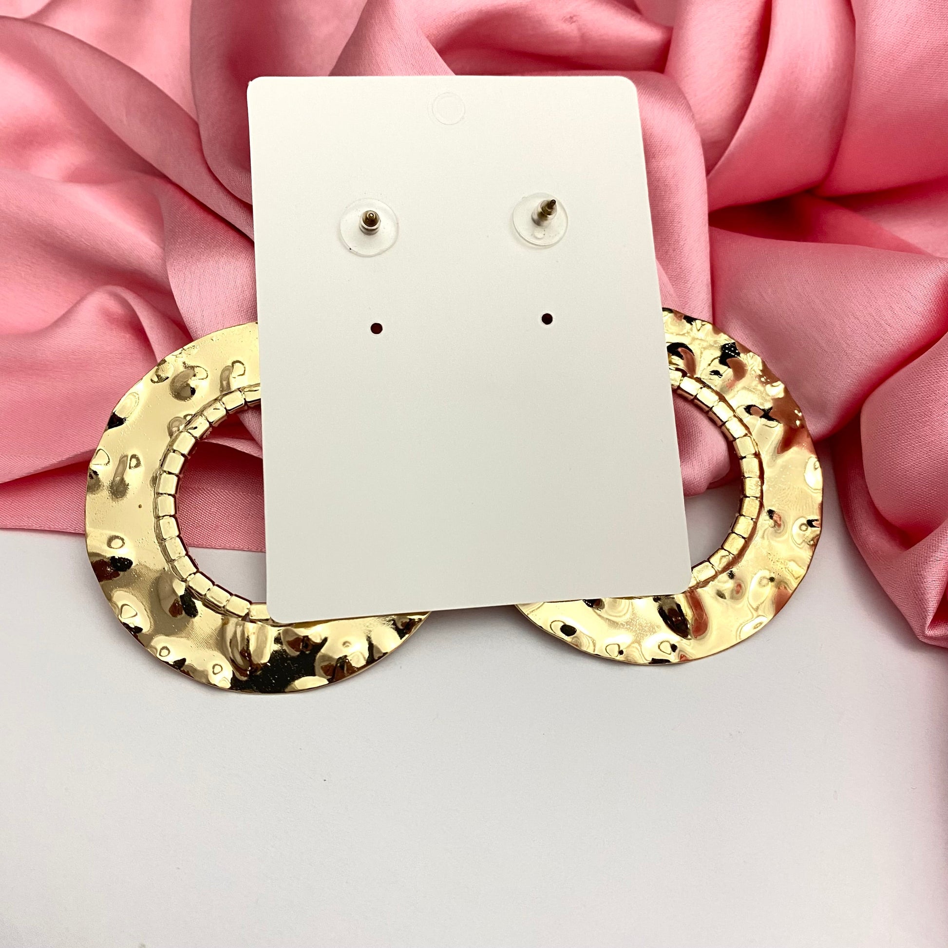 Golden Stone Studded Round Foil Korean Earrings - DropShp