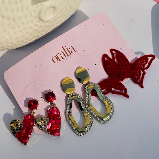 Pack of 3 Drop Korean Earring Card Combo Pack - DropShp
