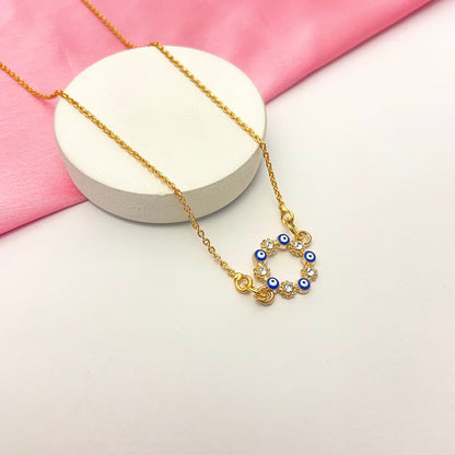 Blue Evil Eye Charm Necklace(Waterproof) - DropShp