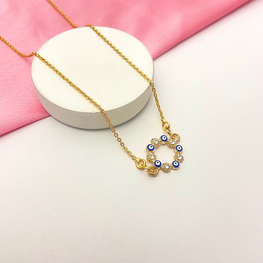 Blue Evil Eye Charm Necklace(Waterproof) - DropShp
