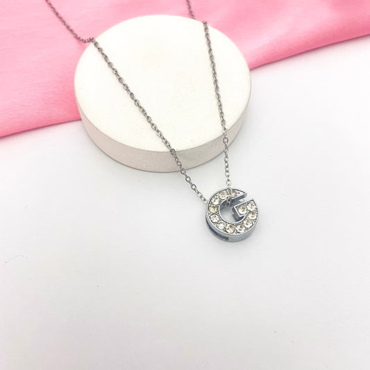 Alphabet G Initial Pendant Silver Necklace - DropShp