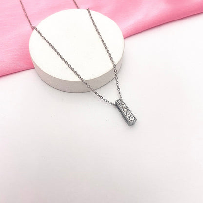 Alphabet I Initial Pendant Silver Necklace - DropShp