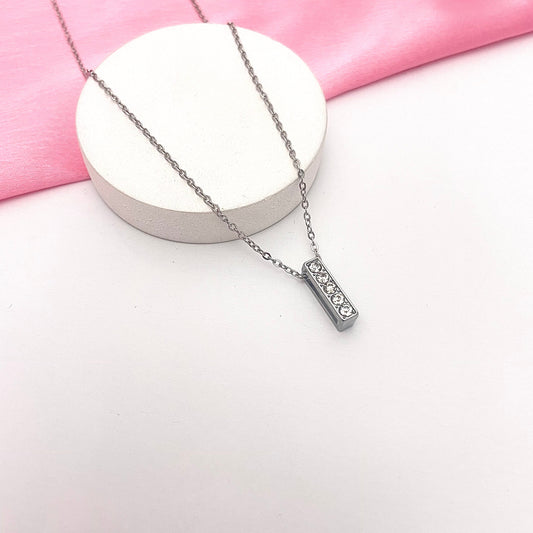 Alphabet I Initial Pendant Silver Necklace - DropShp