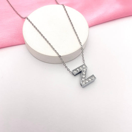 Alphabet Z Initial Pendant Silver Necklace - DropShp