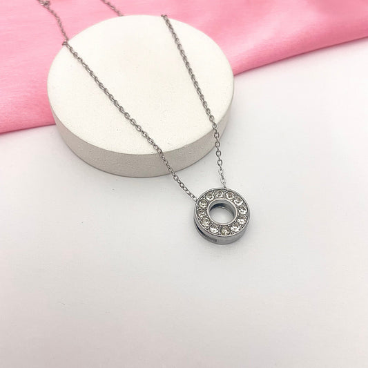 Alphabet O Initial Pendant Silver Necklace - DropShp