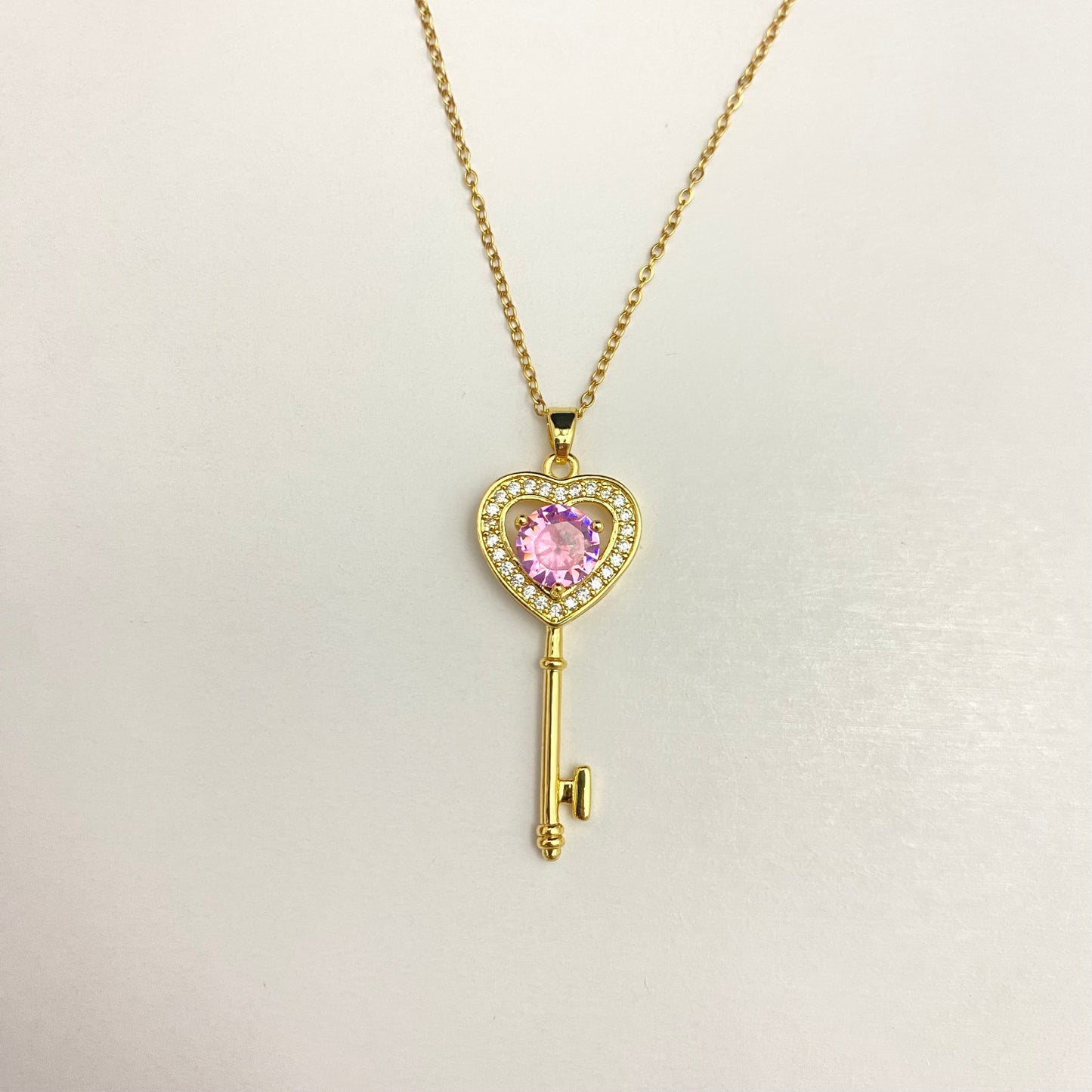 Golden Stainless Steel Key Shaped Necklace - DropShp