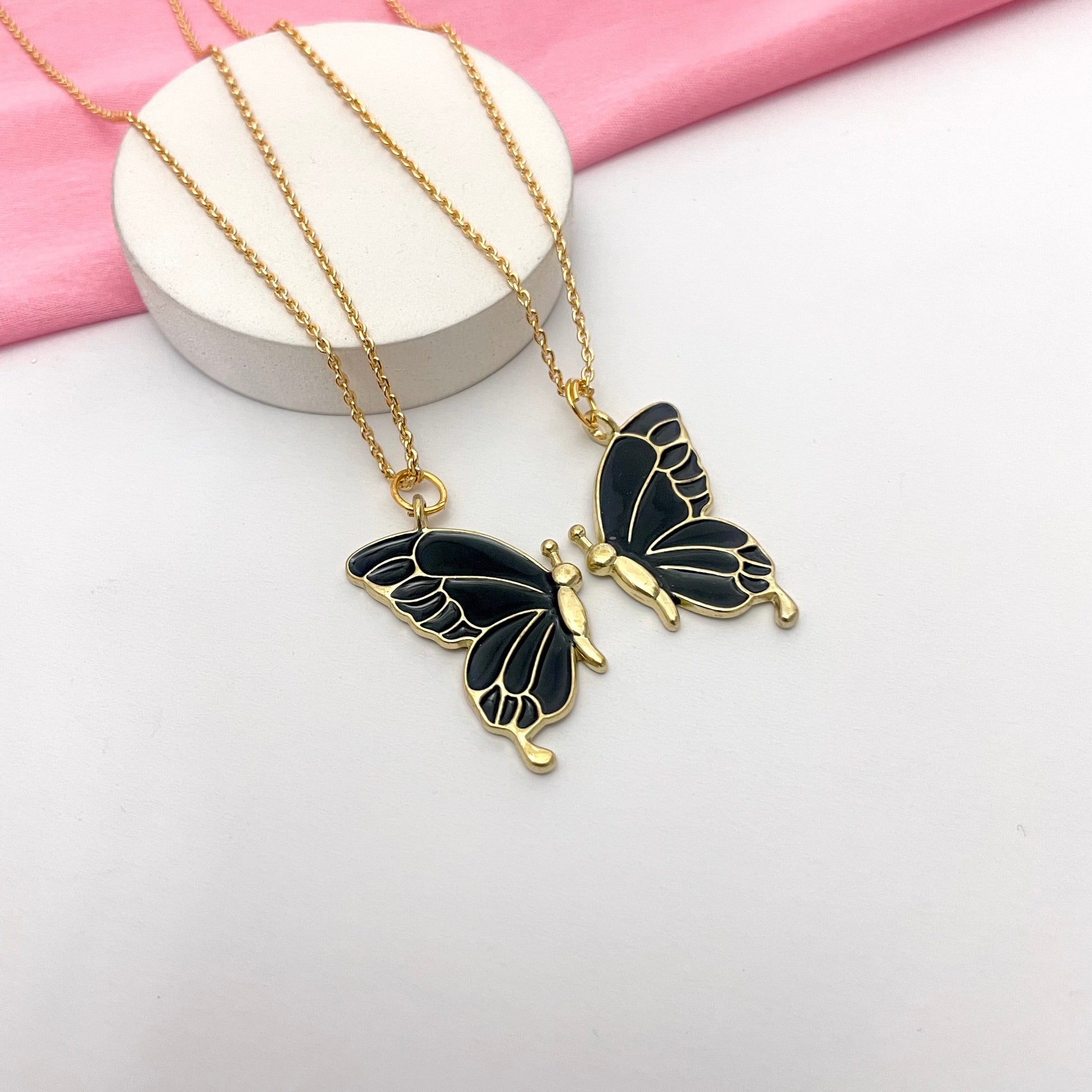 Black Butterfly Friendship Necklace - DropShp