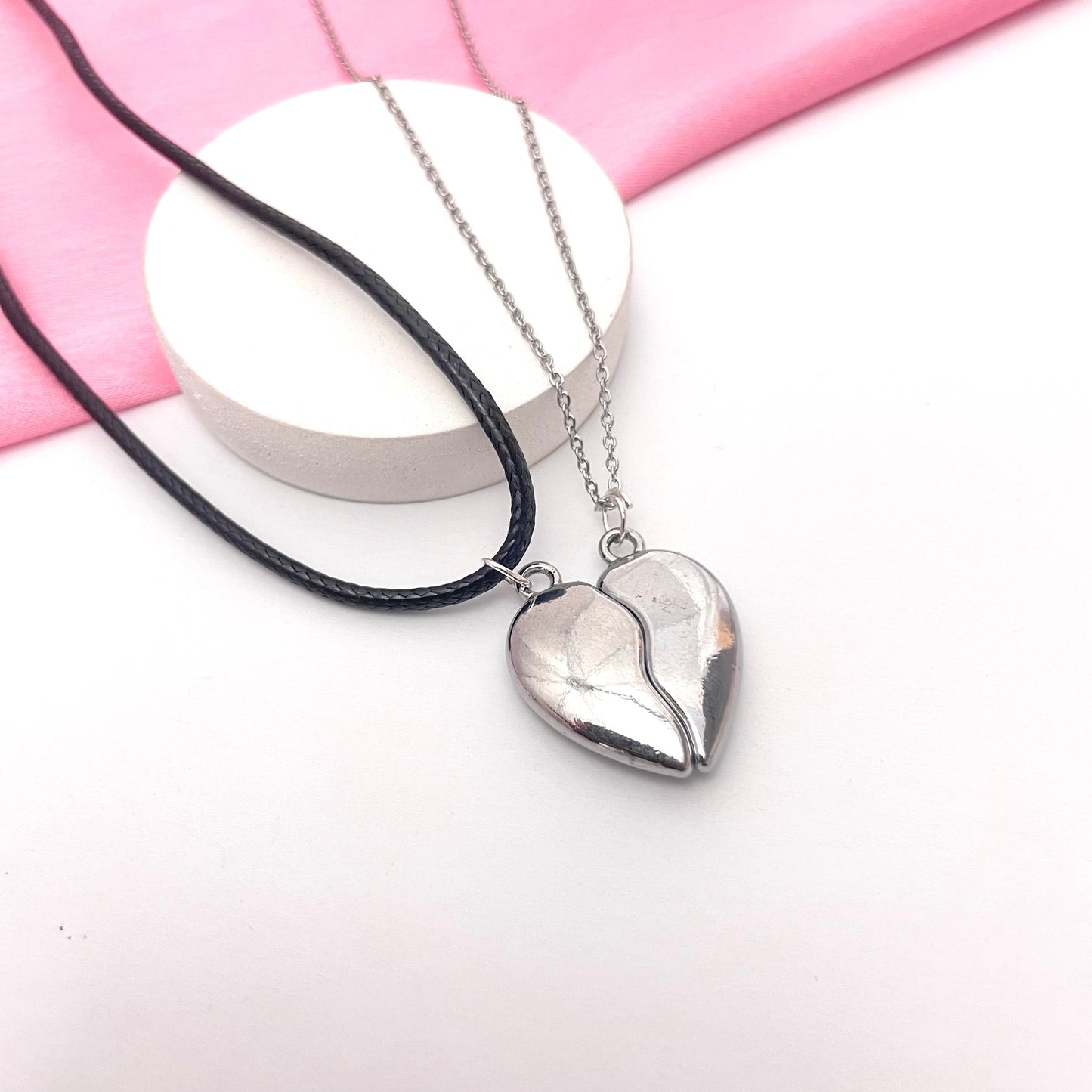 Silver Broken Heart Couple Necklace - DropShp